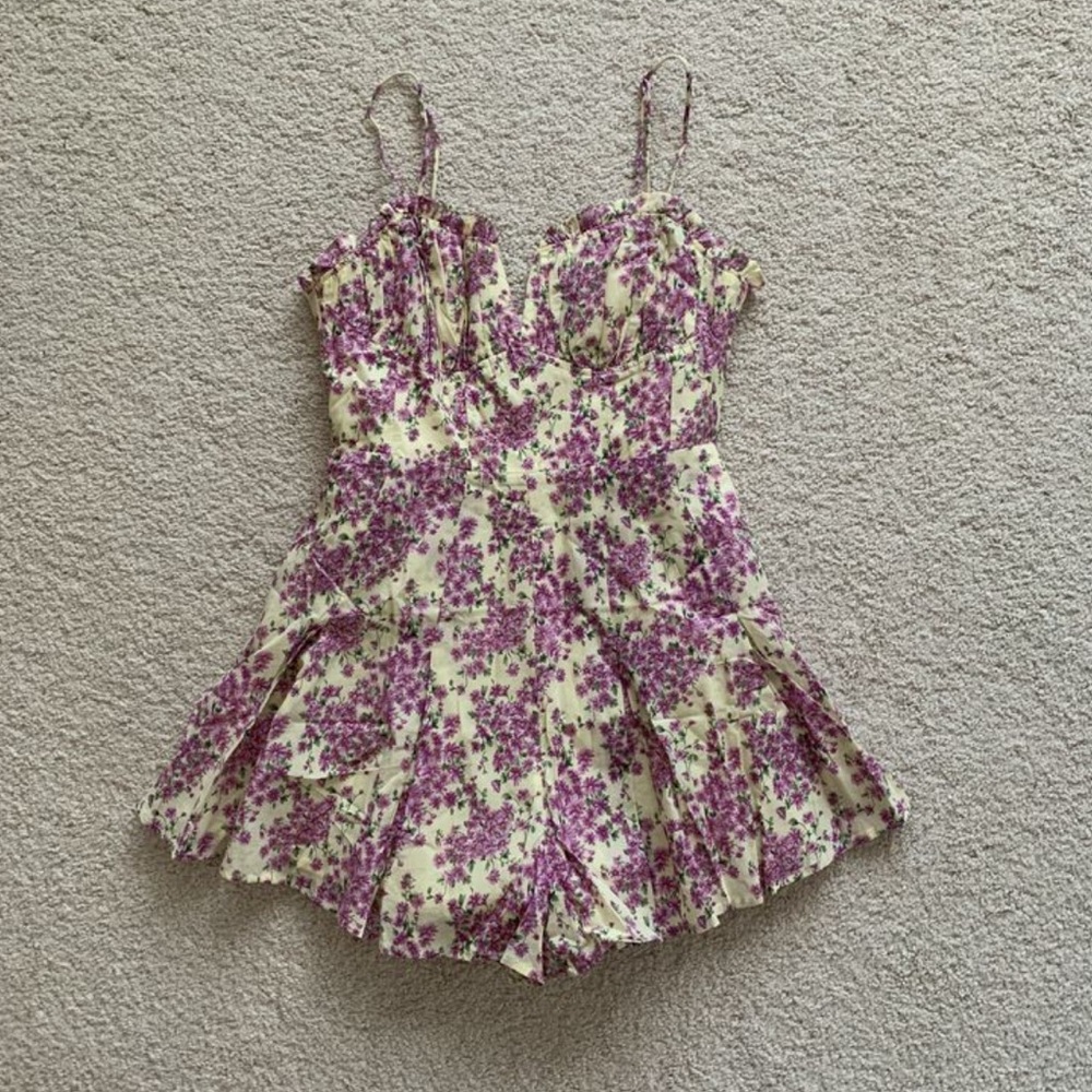 Mura Boutique purple floral romper